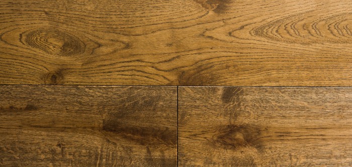 Dark brown wood grain flooring.