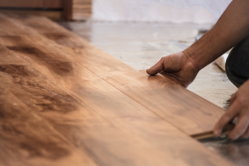 Hardwood floor plank installation by Elegant Floor Services in Baltimore & D.C Metropolitan Areas